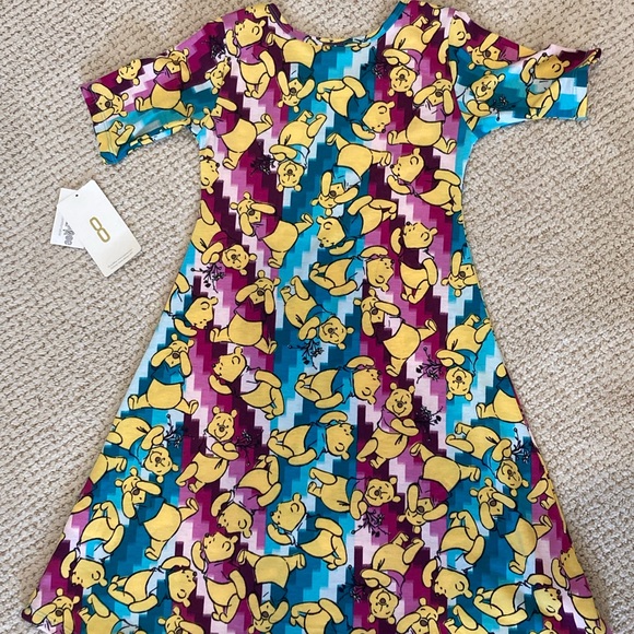 NWT LuLaRoe Adeline Girls Size 8- Winnie the Pooh Dress - Picture 4 of 7